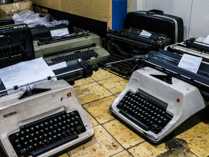 Kirjoituskoneita.