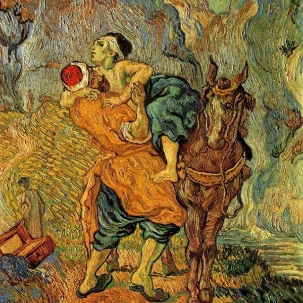 Vincent Van Goghin maalaus Hyvä samarialainen (1890).