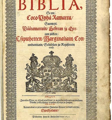 Raamatun suomennos vuodelta 1642.