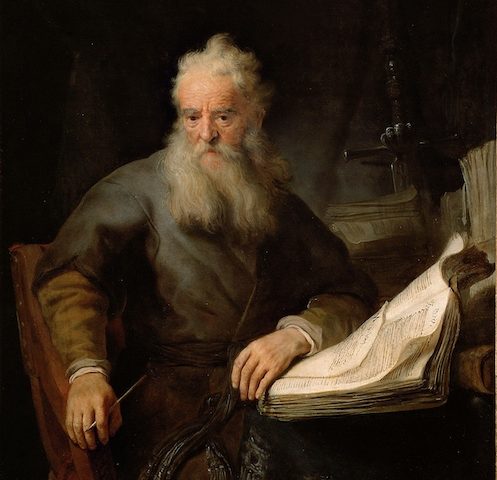 Apostoli Paavali Rembrandtin kuvaamana.