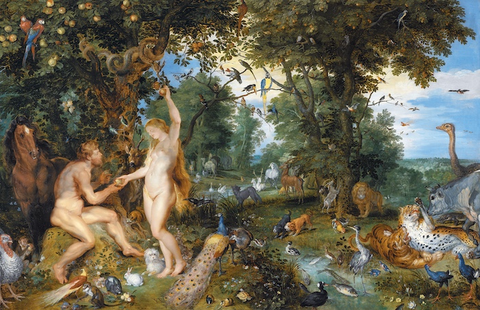 Jan Brueghel de Oude en Peter Paul Rubens - Het aards paradijs met de zondeval van Adam en Eva (1615).